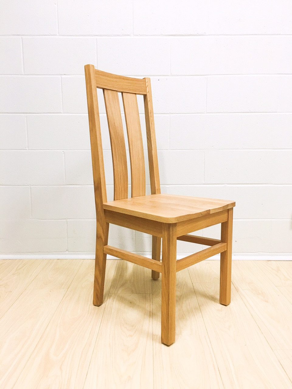 Chamfer Natural Solid OAK Dining Chair Oak Padding