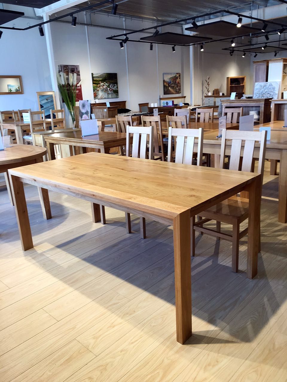 Chamfer Natural Large Solid Oak Dining Table