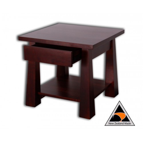 Oke Side Table with Drawer & Rack